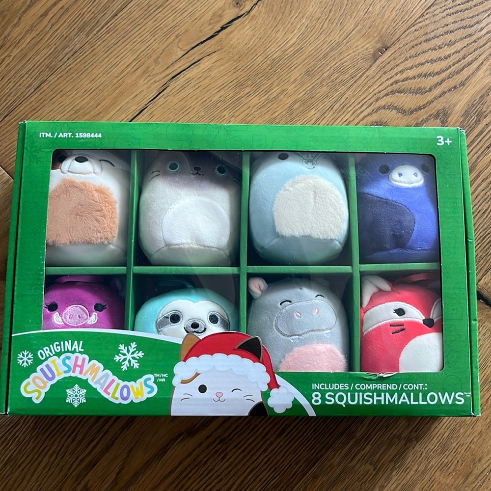 Original Squishmallows, set of 8 Squishmallow plush ornaments, Brand new in box